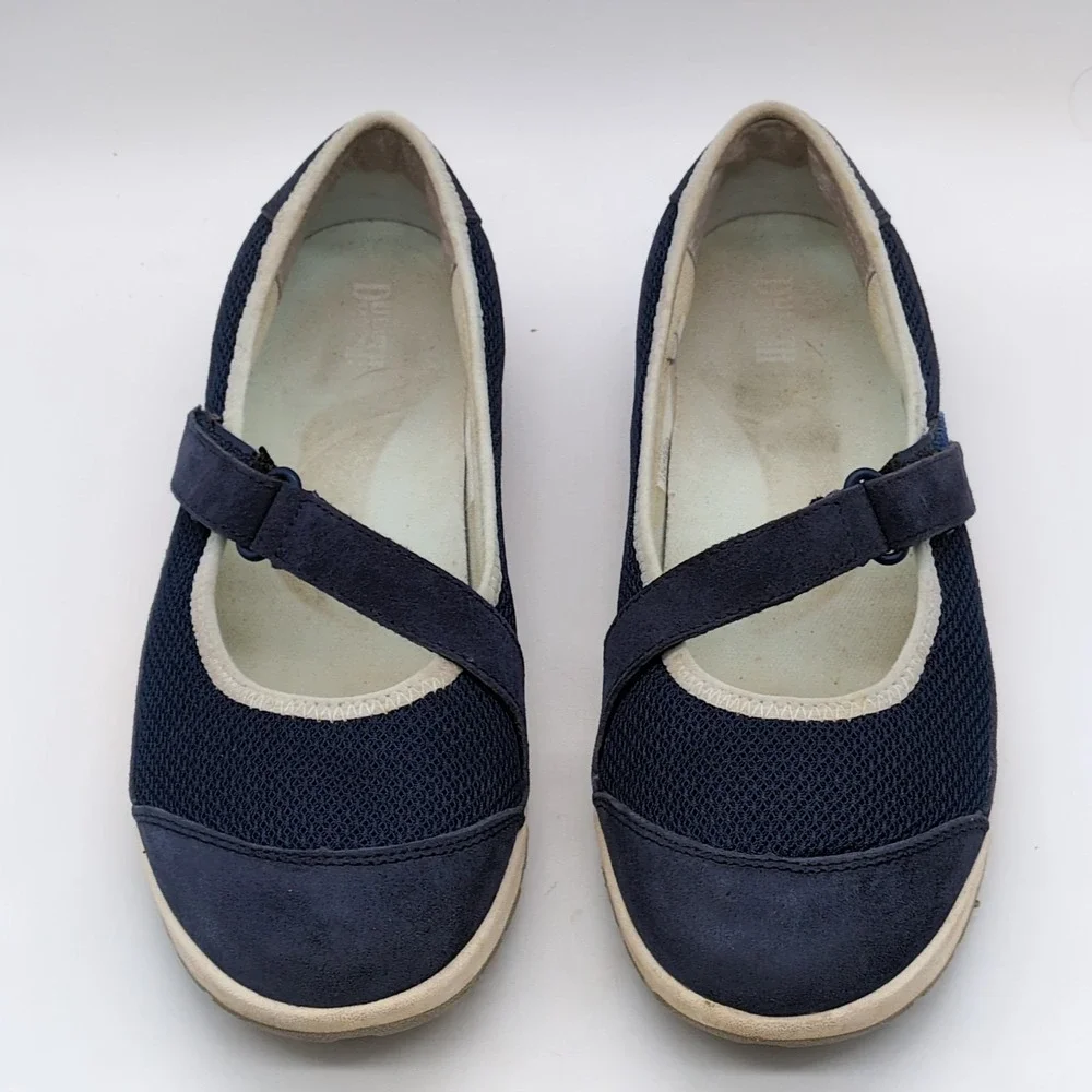 Duluth Trading Co Shoes Womens Blue 9.5‎ Leather Mary Jane Hook Loop Comfort